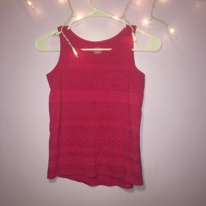 Pink/Red Tank Top W/ Embroidered Designs!